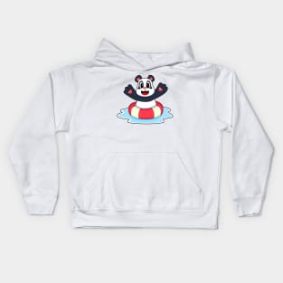 Panda Swimming Lifebuoy Kids Hoodie